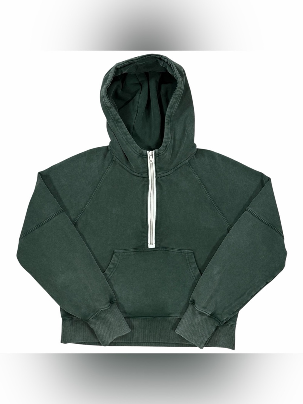 Offline By Aerie Women’s Green Half Zip Throwback Cropped Hoodie Size Small